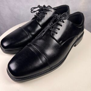 APT9 Denver Comfort Ortholite Eco Black Faux Leather Dress Shoes Men's Size 10W